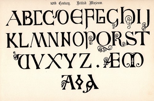 Antique 1906 alphabet - 1906,