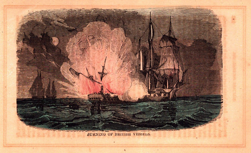 Burning british vessels - burning,